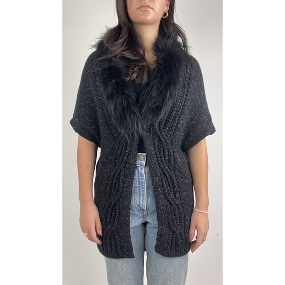Olsen Europe Fur Trim Cardigan Sweater - Picture 10 of 16